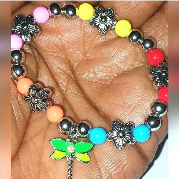 Girls Dragonfly beaded Bracelet - Picture 3 of 4